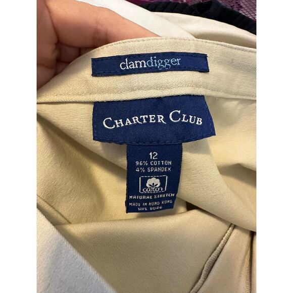 Charter Club beige flat front capri pants size 12 - Picture 3 of 10